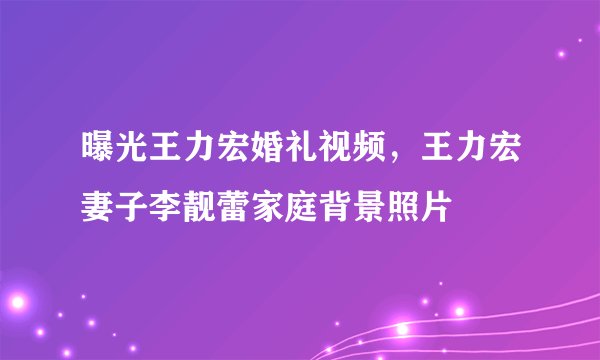 曝光王力宏婚礼视频，王力宏妻子李靓蕾家庭背景照片
