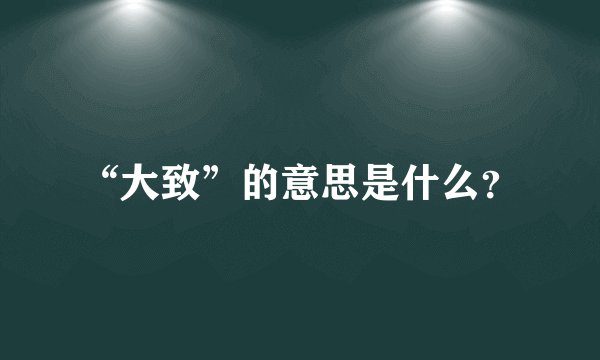 “大致”的意思是什么？