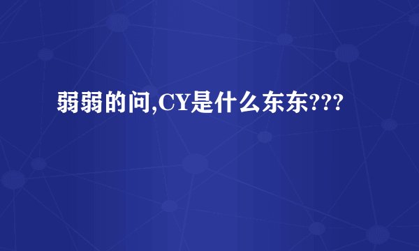 弱弱的问,CY是什么东东???