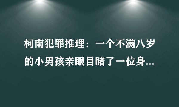 柯南犯罪推理：一个不满八岁的小男孩亲眼目睹了一位身着西装，极其残暴的碎尸狂在肢解一位女性的尸体.