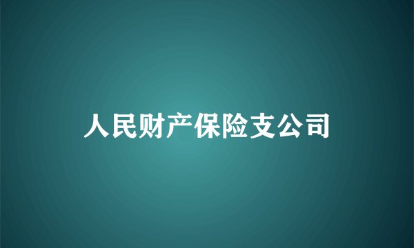 人民财产保险支公司