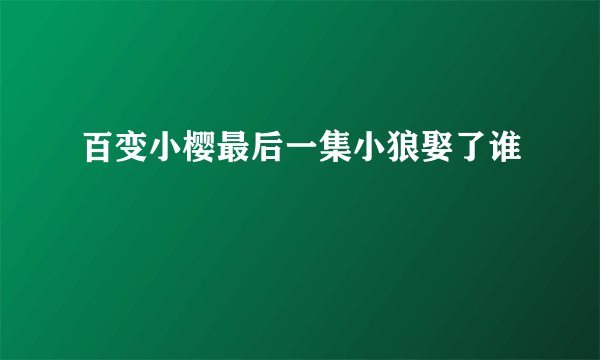 百变小樱最后一集小狼娶了谁