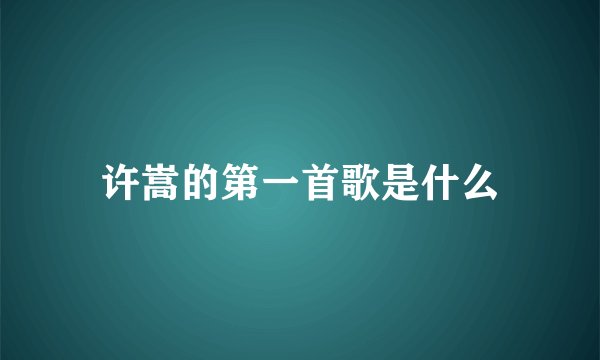 许嵩的第一首歌是什么