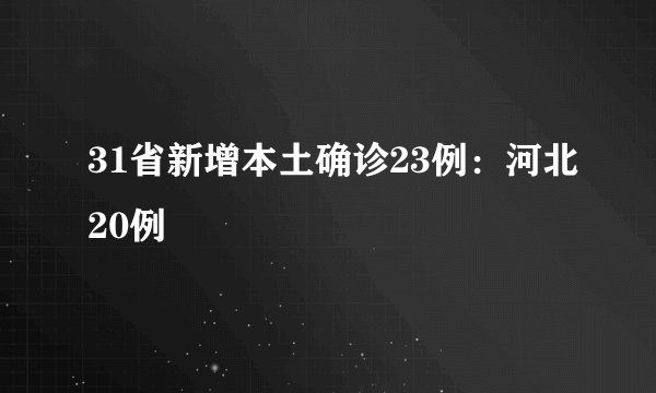 31省新增本土确诊23例：河北20例