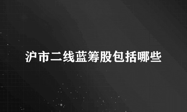 沪市二线蓝筹股包括哪些