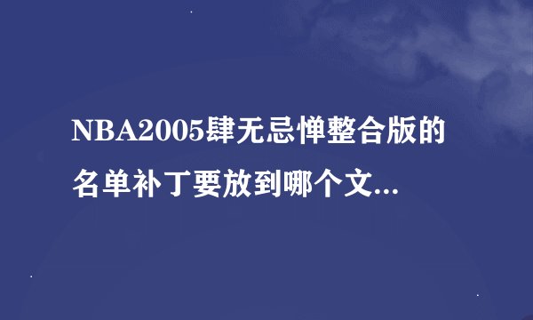 NBA2005肆无忌惮整合版的名单补丁要放到哪个文件 怎么弄 有补丁