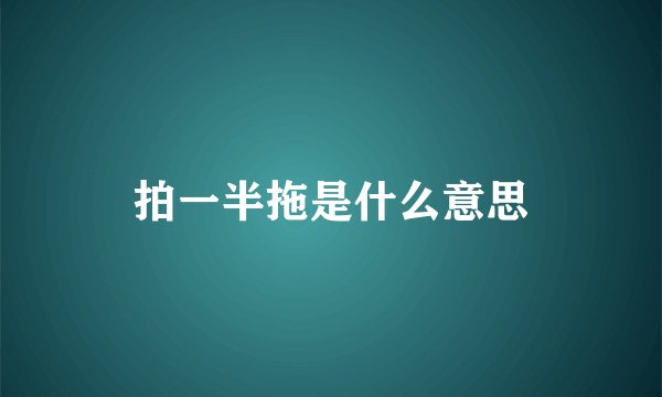 拍一半拖是什么意思
