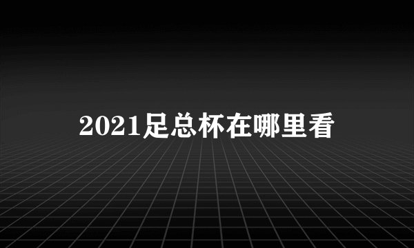 2021足总杯在哪里看