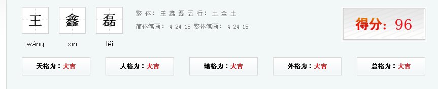 王鑫磊这个名字怎样