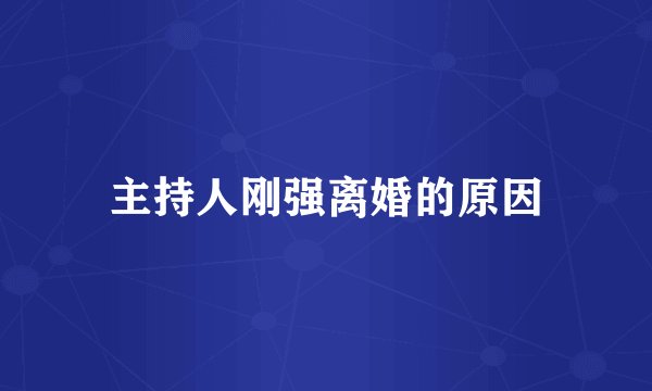 主持人刚强离婚的原因