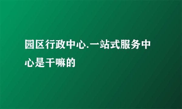 园区行政中心.一站式服务中心是干嘛的