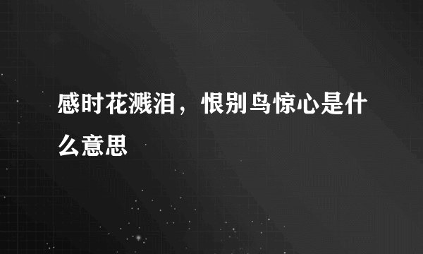 感时花溅泪，恨别鸟惊心是什么意思