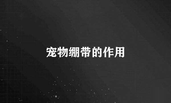 宠物绷带的作用