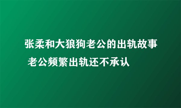 张柔和大狼狗老公的出轨故事 老公频繁出轨还不承认