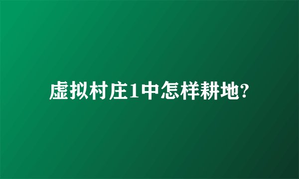 虚拟村庄1中怎样耕地?