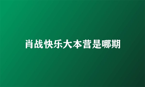 肖战快乐大本营是哪期