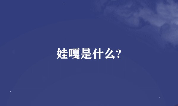 娃嘎是什么?