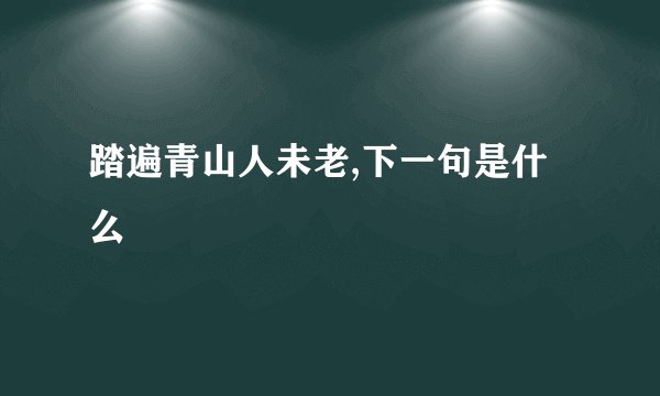 踏遍青山人未老,下一句是什么