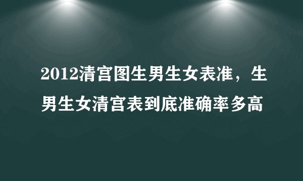 2012清宫图生男生女表准，生男生女清宫表到底准确率多高