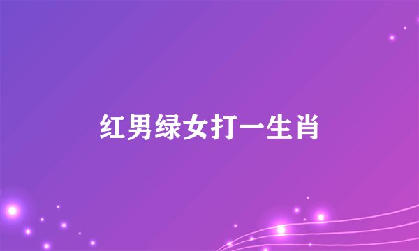 红男绿女打一生肖