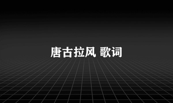 唐古拉风 歌词