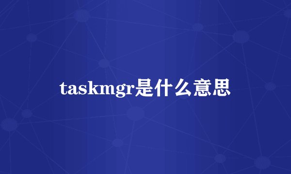 taskmgr是什么意思