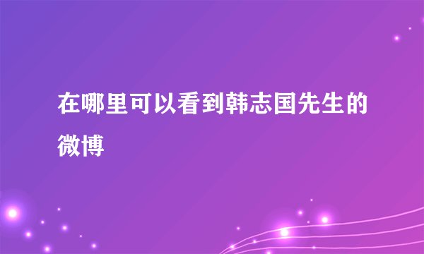 在哪里可以看到韩志国先生的微博