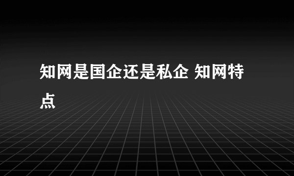 知网是国企还是私企 知网特点
