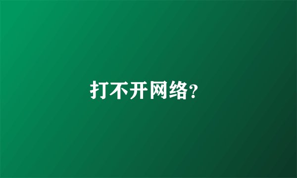 打不开网络？