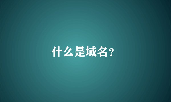 什么是域名？