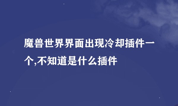 魔兽世界界面出现冷却插件一个,不知道是什么插件