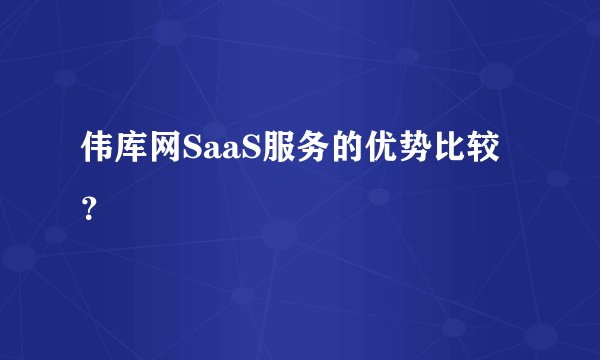伟库网SaaS服务的优势比较？
