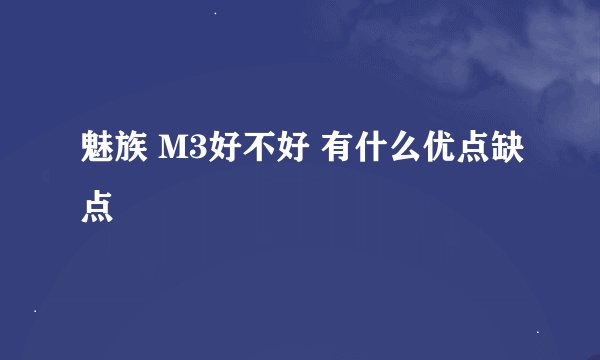 魅族 M3好不好 有什么优点缺点