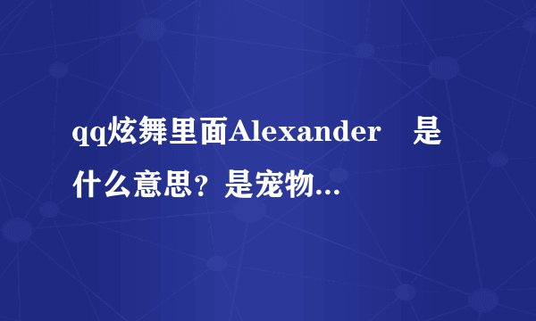 qq炫舞里面Alexanderゝ是什么意思？是宠物还是什么？