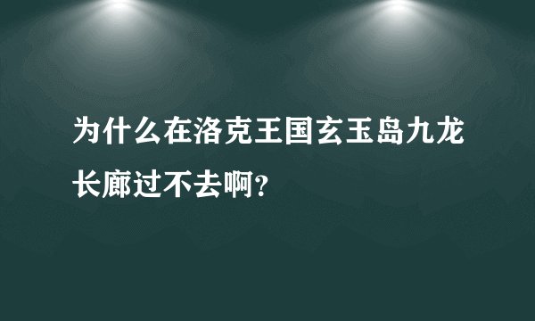为什么在洛克王国玄玉岛九龙长廊过不去啊？