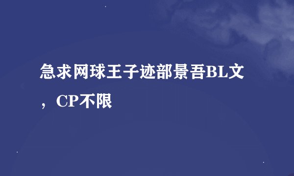 急求网球王子迹部景吾BL文，CP不限