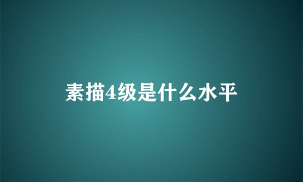 素描4级是什么水平