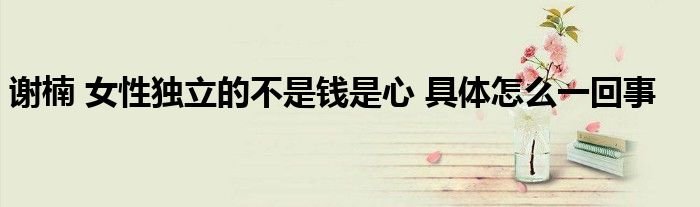 谢楠女性独立的不是钱是心具体怎么一回事