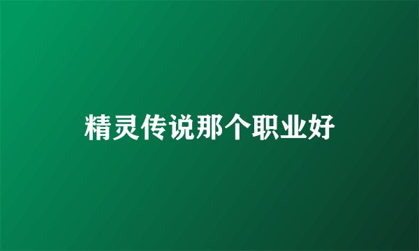 精灵传说那个职业好