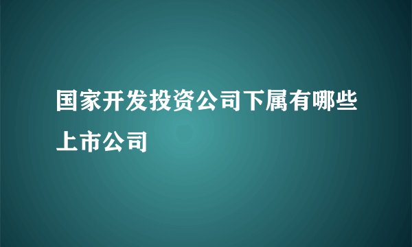 国家开发投资公司下属有哪些上市公司