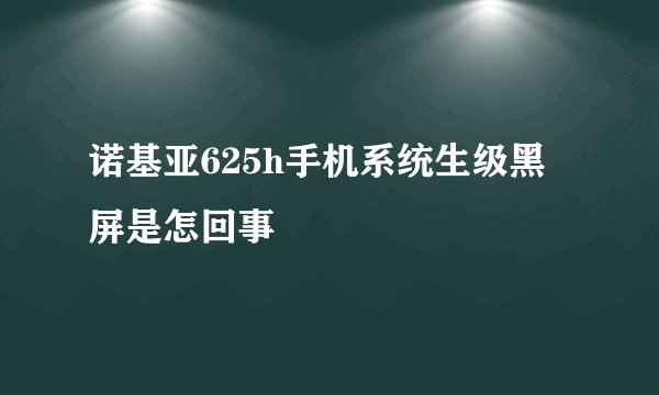 诺基亚625h手机系统生级黑屏是怎回事