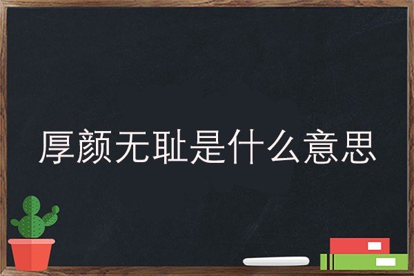 厚颜无耻是什么意思