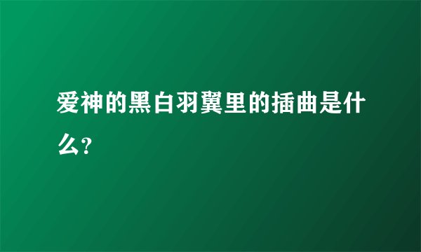 爱神的黑白羽翼里的插曲是什么？