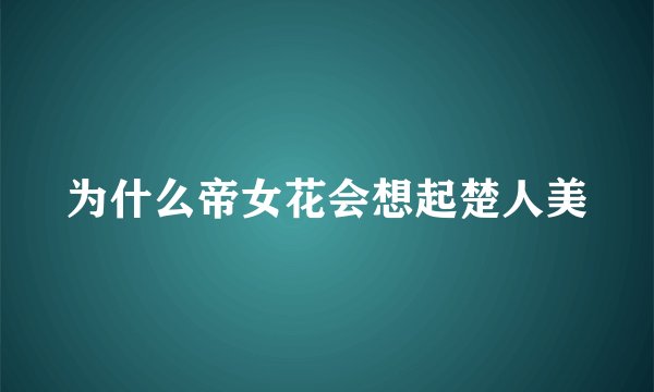 为什么帝女花会想起楚人美
