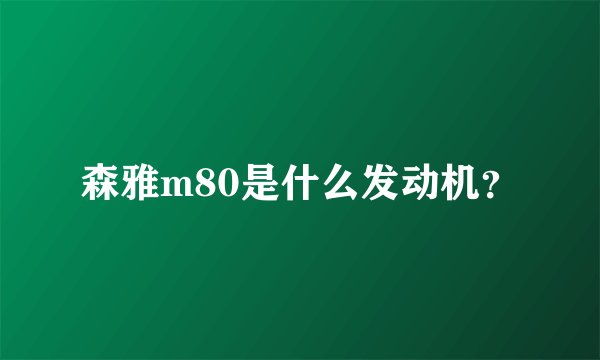 森雅m80是什么发动机？