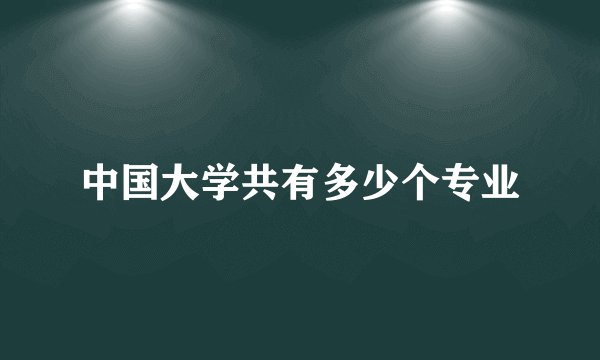 中国大学共有多少个专业