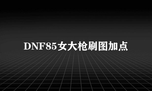 DNF85女大枪刷图加点