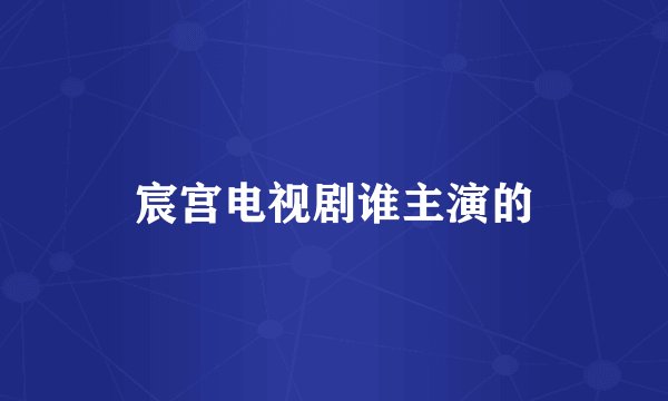 宸宫电视剧谁主演的
