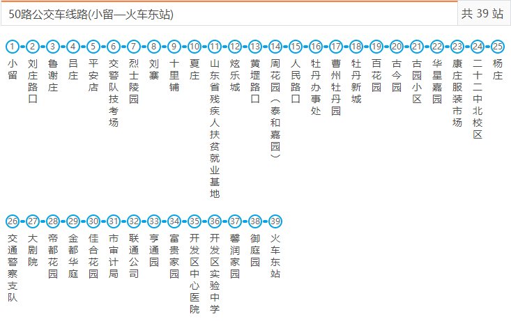 菏泽50路公交车首未班发车时间