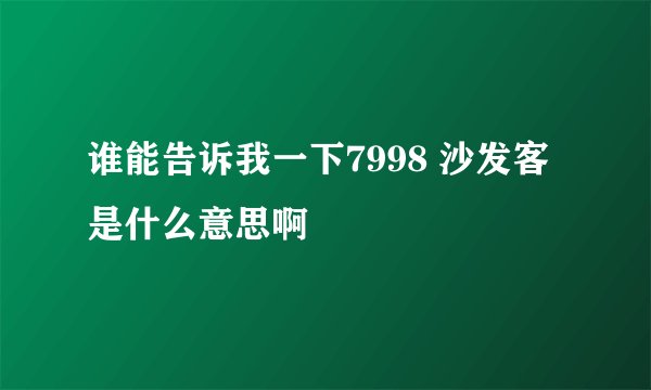 谁能告诉我一下7998 沙发客是什么意思啊